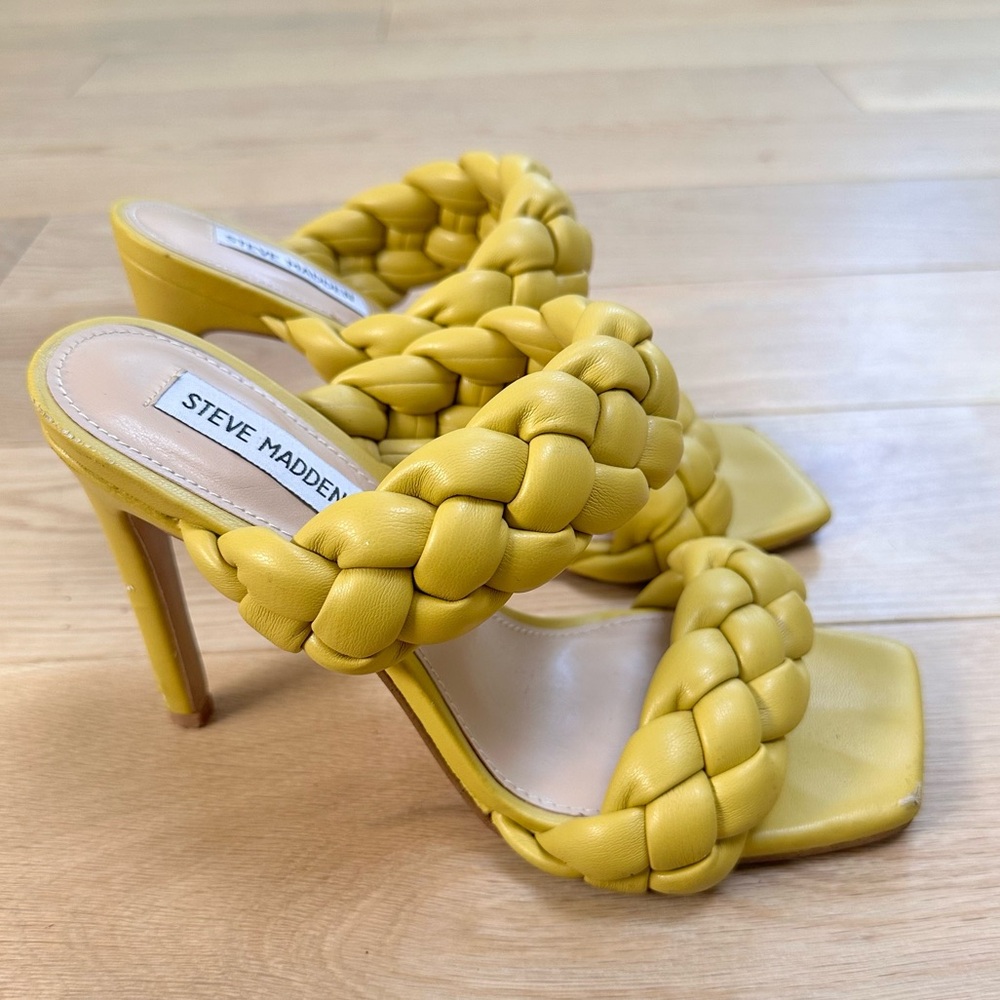 Steve Madden Mustard Braided Heels